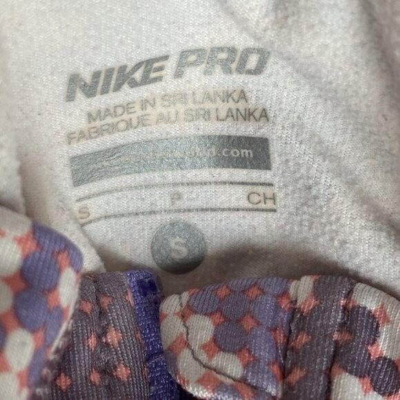 Nike Pro Women's Track Jacket S Half Zip Athletic Purple Pink Geo Thumb Holes - Picture 5 of 15